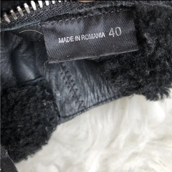 Rag & Bone Farling Black Leather Shearling Booties - Picture 8 of 9